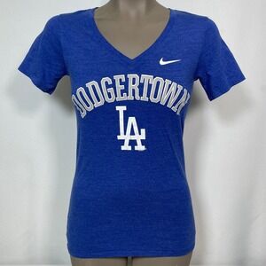 Los Angeles Dodgers Dodgertown MLB Baseball Nike Tri-Blend Blue Shirt Women's XS